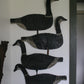 Vintage Hand Painted Metal Geese Decoy Double Sided