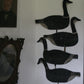 Vintage Hand Painted Metal Geese Decoy Double Sided