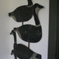 Vintage Hand Painted Metal Geese Decoy Double Sided