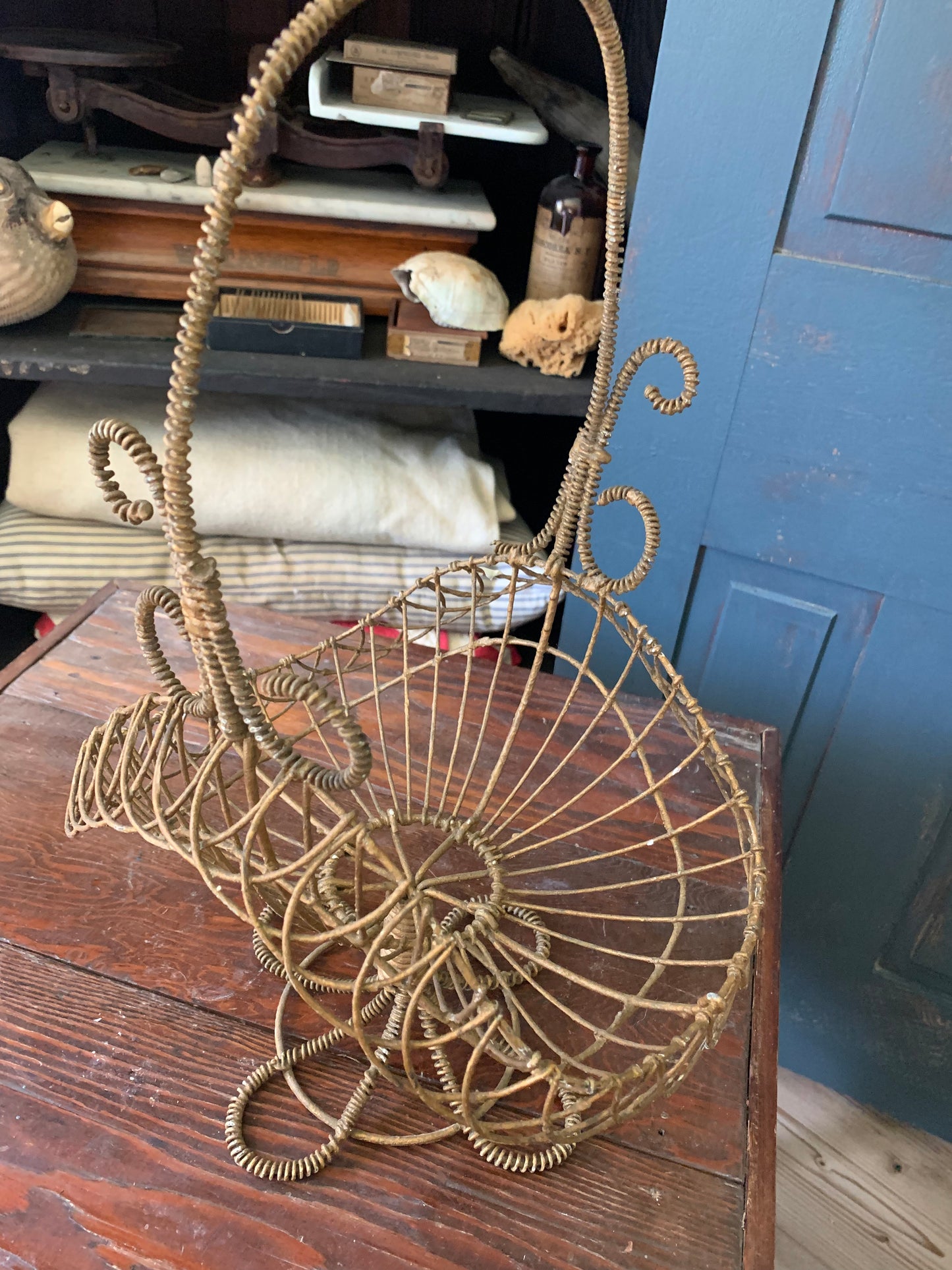 Vintage French wire basket