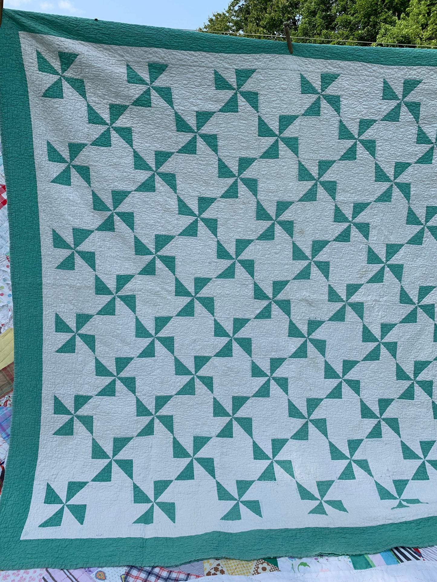 Vintage green quilt