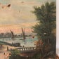 Vintage landscape oil painting on canvas | nautical