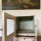 Antique wooden primitive small counter meat safe cupboard | glass knobs | pie safe | chippy decor | original paint